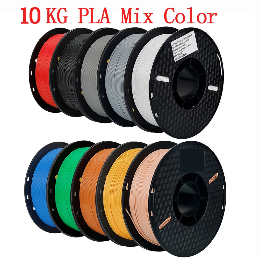 KINGROON 10KG PLA Filament PETG 3d Filament 1.75mm For 3D Printer Filament Bundle Mixed colors FDM Printing Material Fast Ship