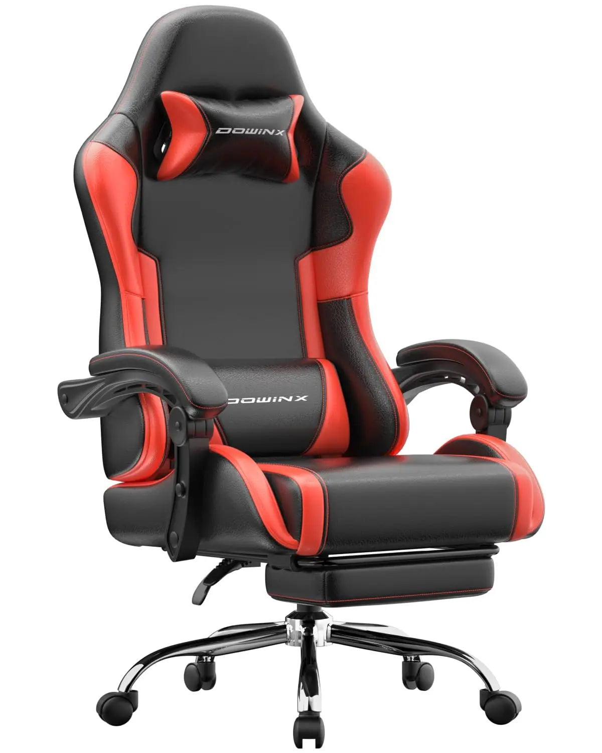 Ergonomic Gaming Chair with Footrest, Massage Lumbar Support, Adjustable Height & Headrest Pillow, Customized