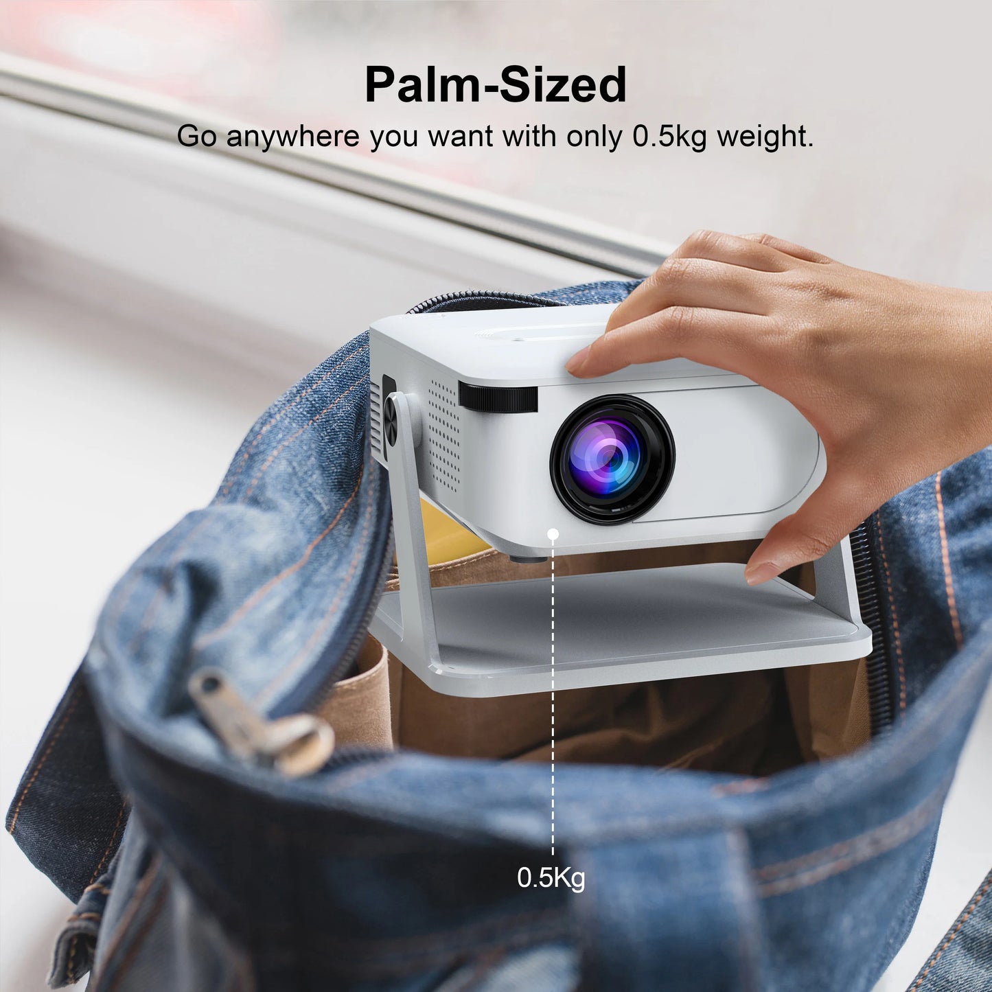 Digital Projector Android With Holder HD Video Smart Projector Outdoor with HDMI USB Wireless Connection for Home Cinema Out