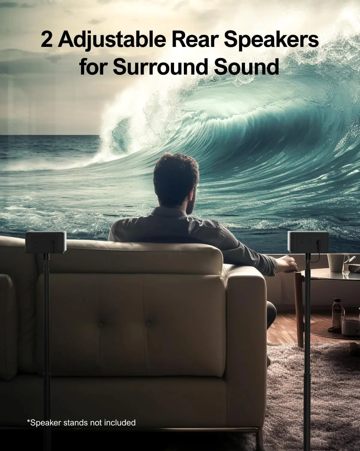 5.1 Virtual Surround Sound Bar, 320W Home Theater System with Adjustable Speakers & Subwoofer, Bluetooth 5.3, Easy Setup