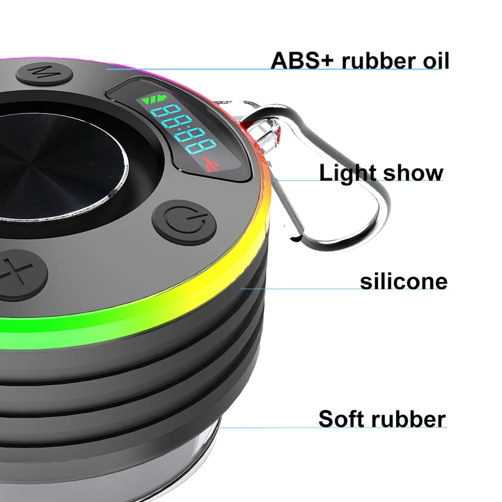 Bluetooth-Compatible 5.3 Shower Speaker IPX7 Waterproof Portable Wireless Speaker Mini Speaker for Kayak Beach Pool Accessories