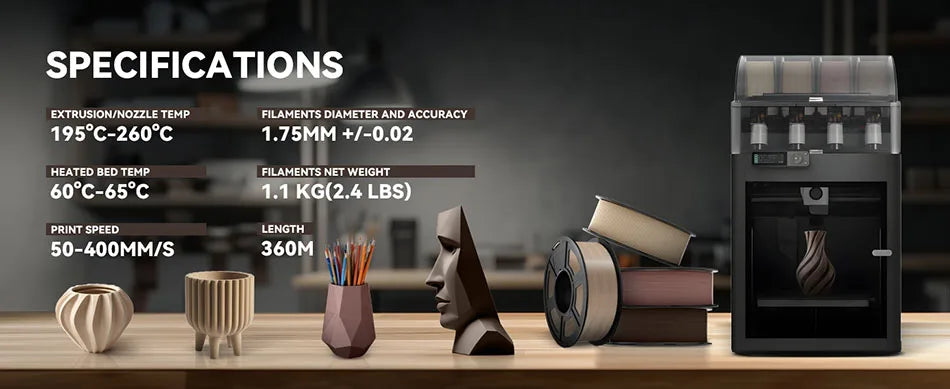 JAYO Wood PLA Filament 1.75mm 5Rolls Real Wood Fiber 3D Filament For FDM 3D Printers 15% Wood Fibers 3D printing Materials