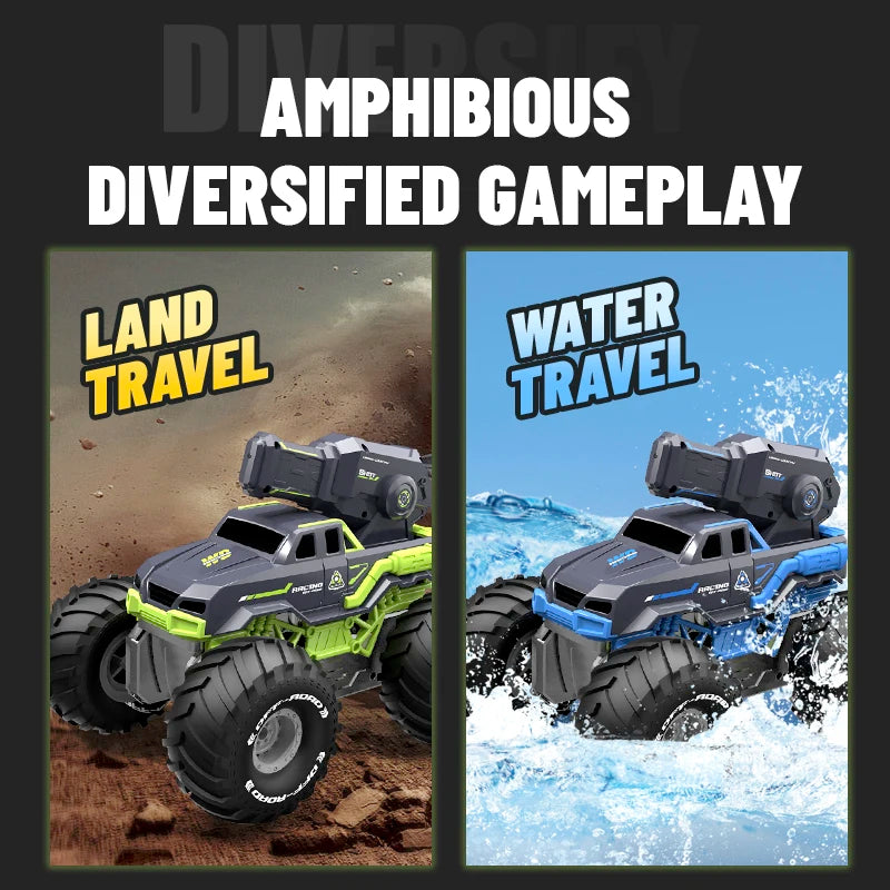 DWI DOWELLIN 2.4G water shooting remote control amphibious vehicle remote control waterproof stunt car toy children's gift