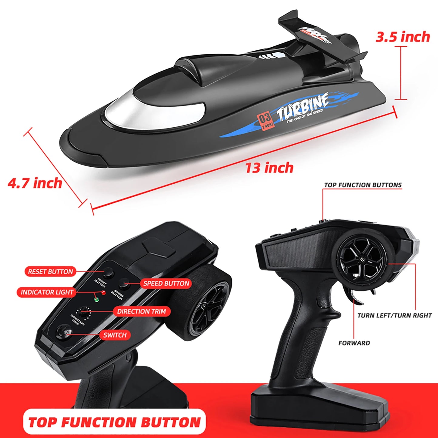 Waterproof RC Speed Boat Flytec V009 30km/h 2.4G 150m Remote Turbine Jet Drive Anti-Collision Electric Watercraft for Kids Adult