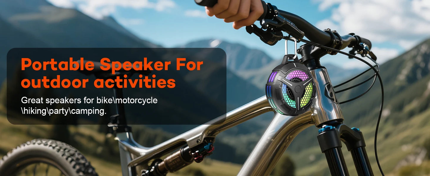Ortizan Bluetooth Shower Speaker IPX7 Waterproof Bluetooth Speaker with LED Lights 15W HD Stereo Sound Portable Wireless Speaker