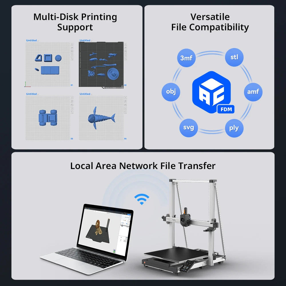 ANYCUBIC Kobra 3 Max Combo Multi-Color 3D Printer Max Speed 600mm/s Massive Build Volume 500*420*420mm Smart APP Control