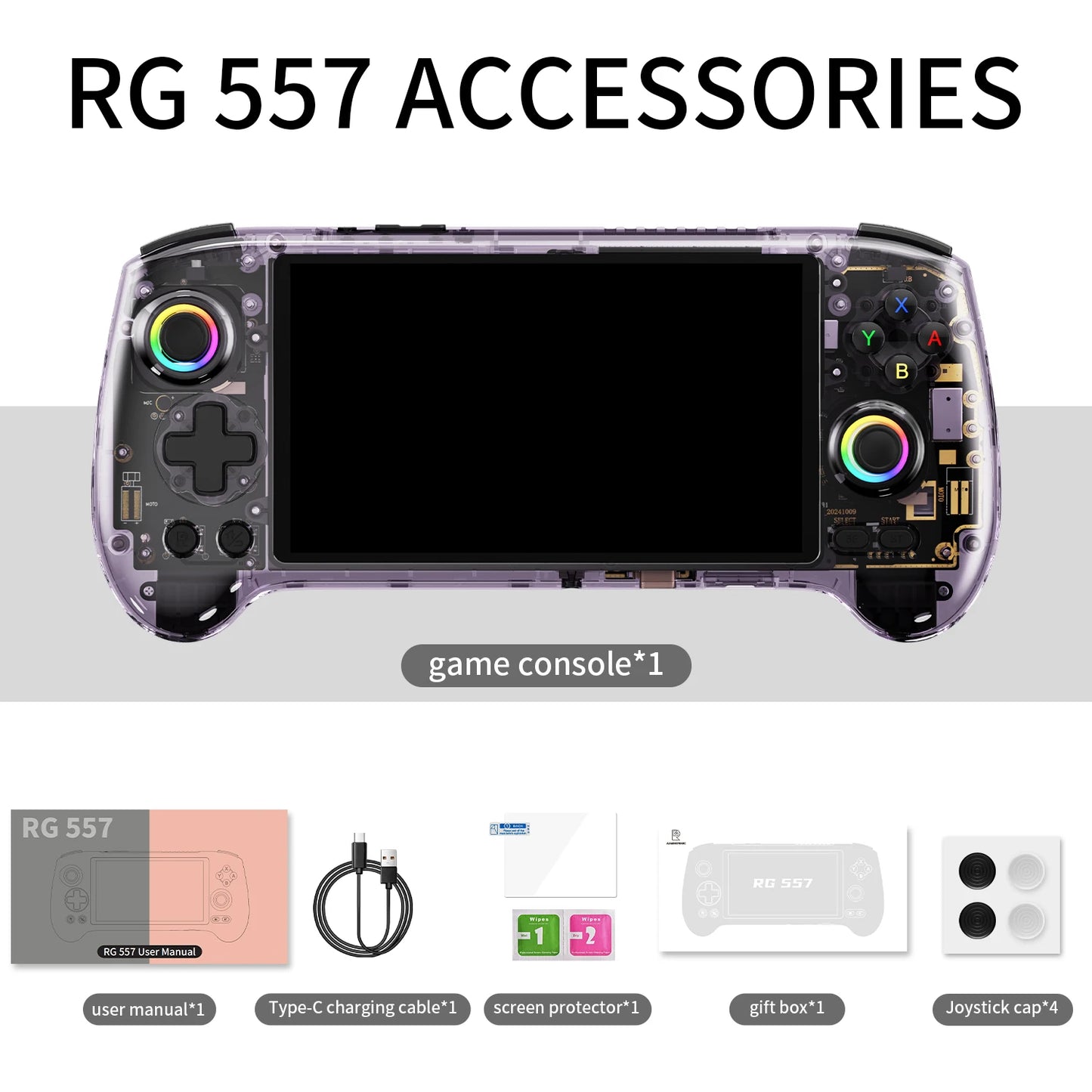 Anbernic RG557 Handheld Game Console 5.48" AMOLED Screen Dimensity 8300 Android 14 5500mAh Hall Triggers FOTA WIFI 1080p DP Out