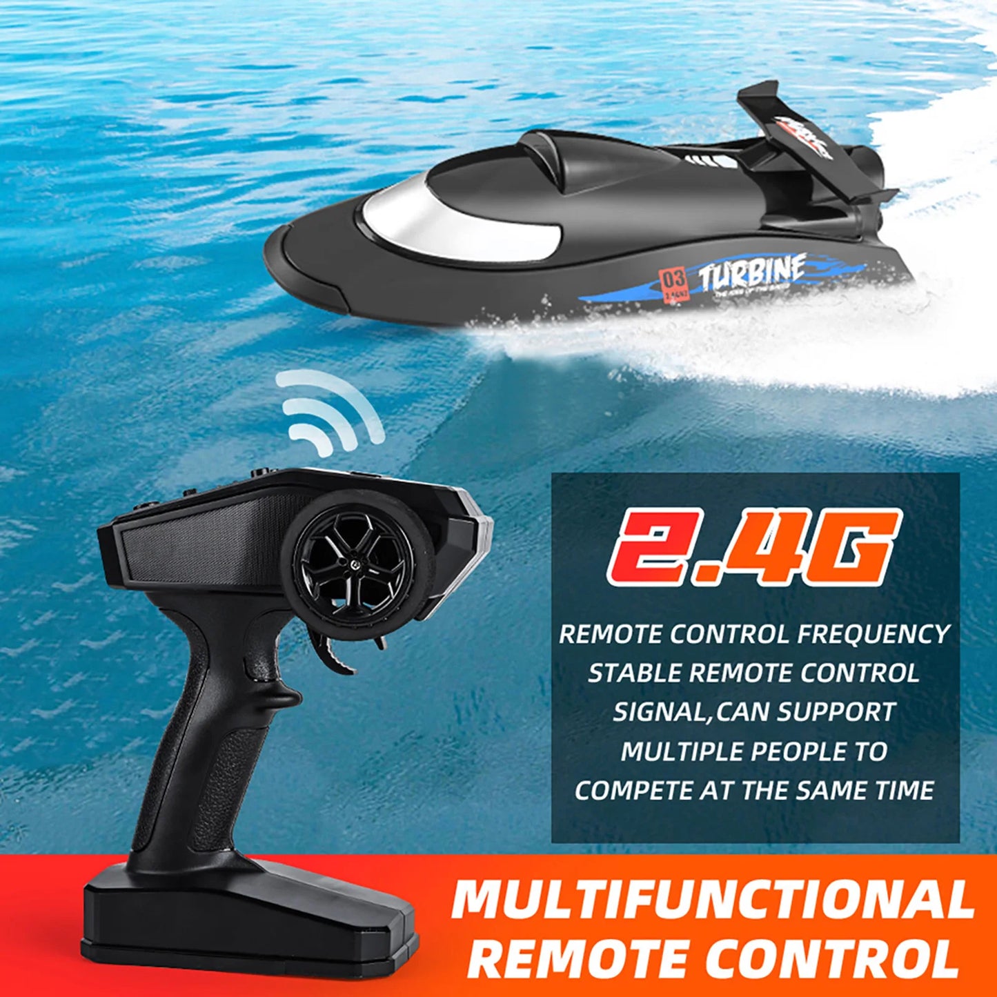 Waterproof RC Speed Boat Flytec V009 30km/h 2.4G 150m Remote Turbine Jet Drive Anti-Collision Electric Watercraft for Kids Adult