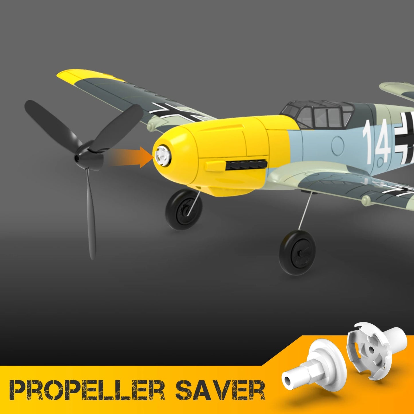 VOLANTEXRC RC Plane, 4 Channel Remote Control Airplane BF109 Fighter RTF with Aileron, Gyro, Aerobatics & 3 Modes Easy to Fly