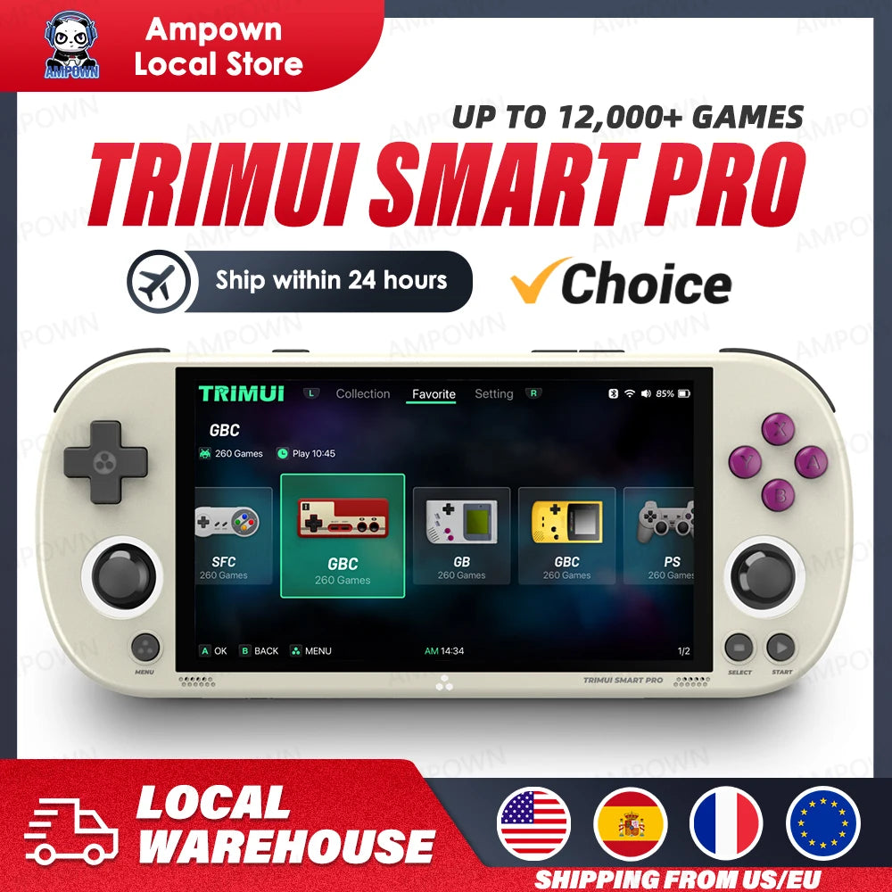 TRIMUI SMART PRO Open Source Linux Retro Handheld Game Console Emulator 4.96" 1280x720 IPS Mood RGB 5000mAh Type-C Gift