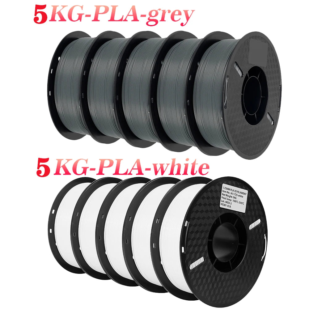 KINGROON 10KG PLA Filament PETG 3d Filament 1.75mm For 3D Printer Filament Bundle Mixed colors FDM Printing Material Fast Ship