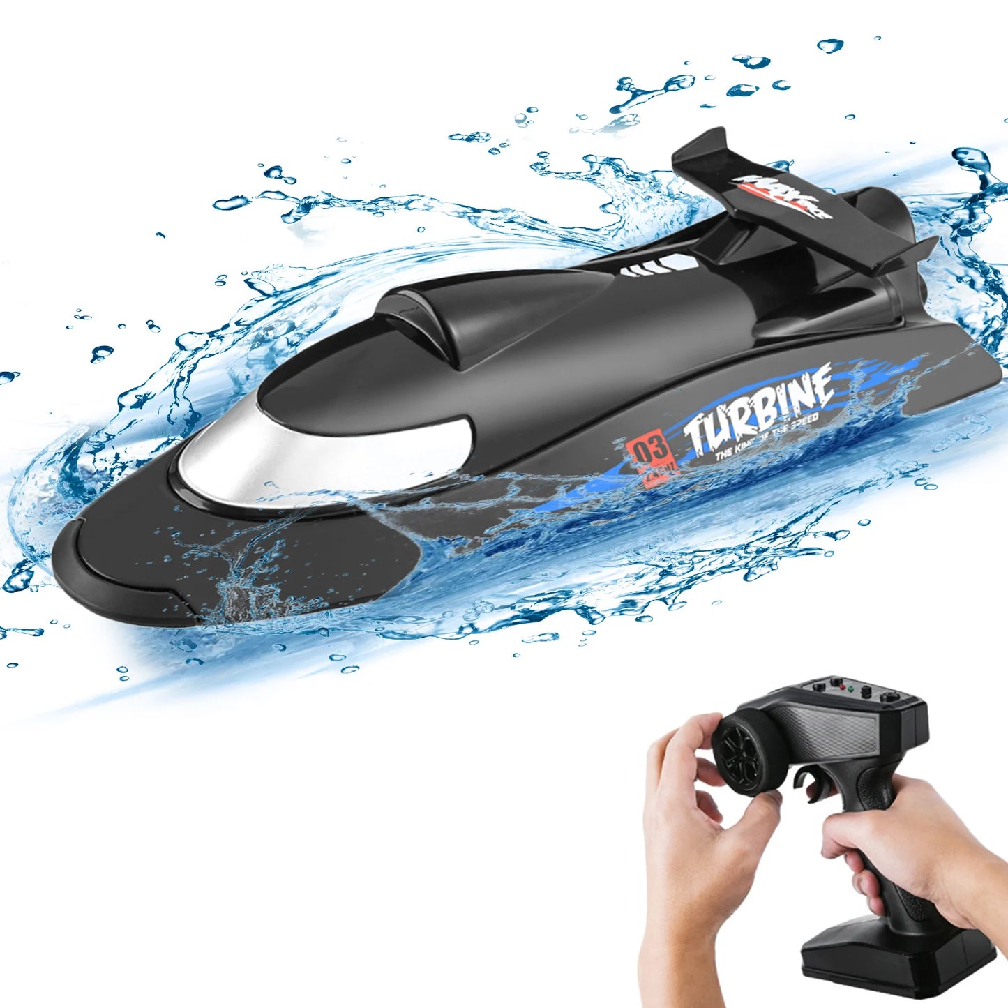 Waterproof RC Speed Boat Flytec V009 30km/h 2.4G 150m Remote Turbine Jet Drive Anti-Collision Electric Watercraft for Kids Adult