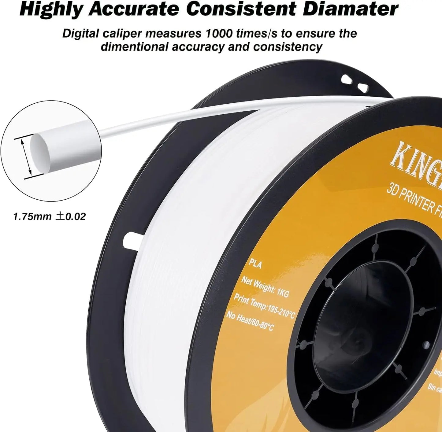 PLA+ 3D Printer Filament, 16 Rolls, High Accuracy +/-0.03mm, 1.75mm, Multi-Color Set