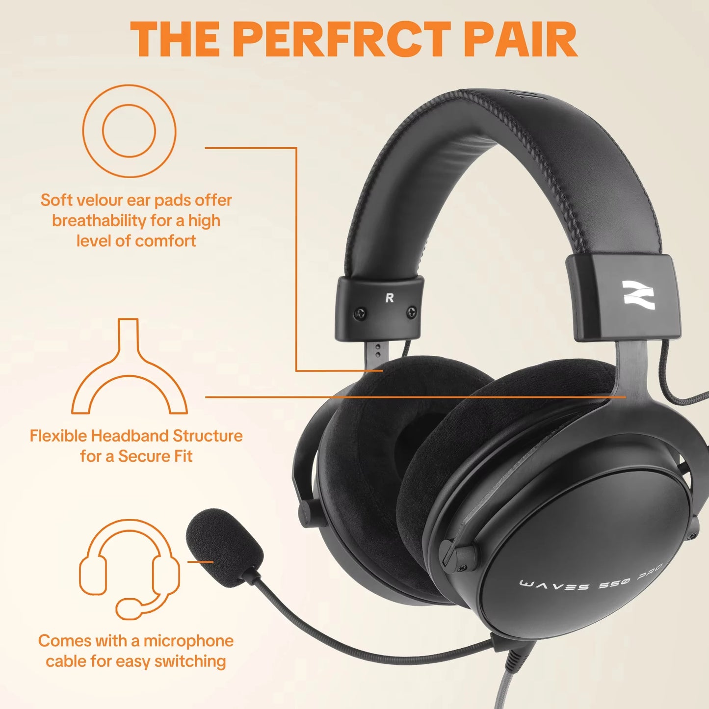 TOP W550X Talomen Over-Ear Headphones Portable Audio and Video Equipment with Detachable Cable Built-in Microphone For Gift