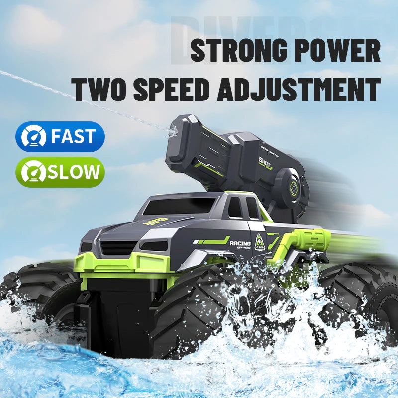 DWI DOWELLIN 2.4G water shooting remote control amphibious vehicle remote control waterproof stunt car toy children's gift