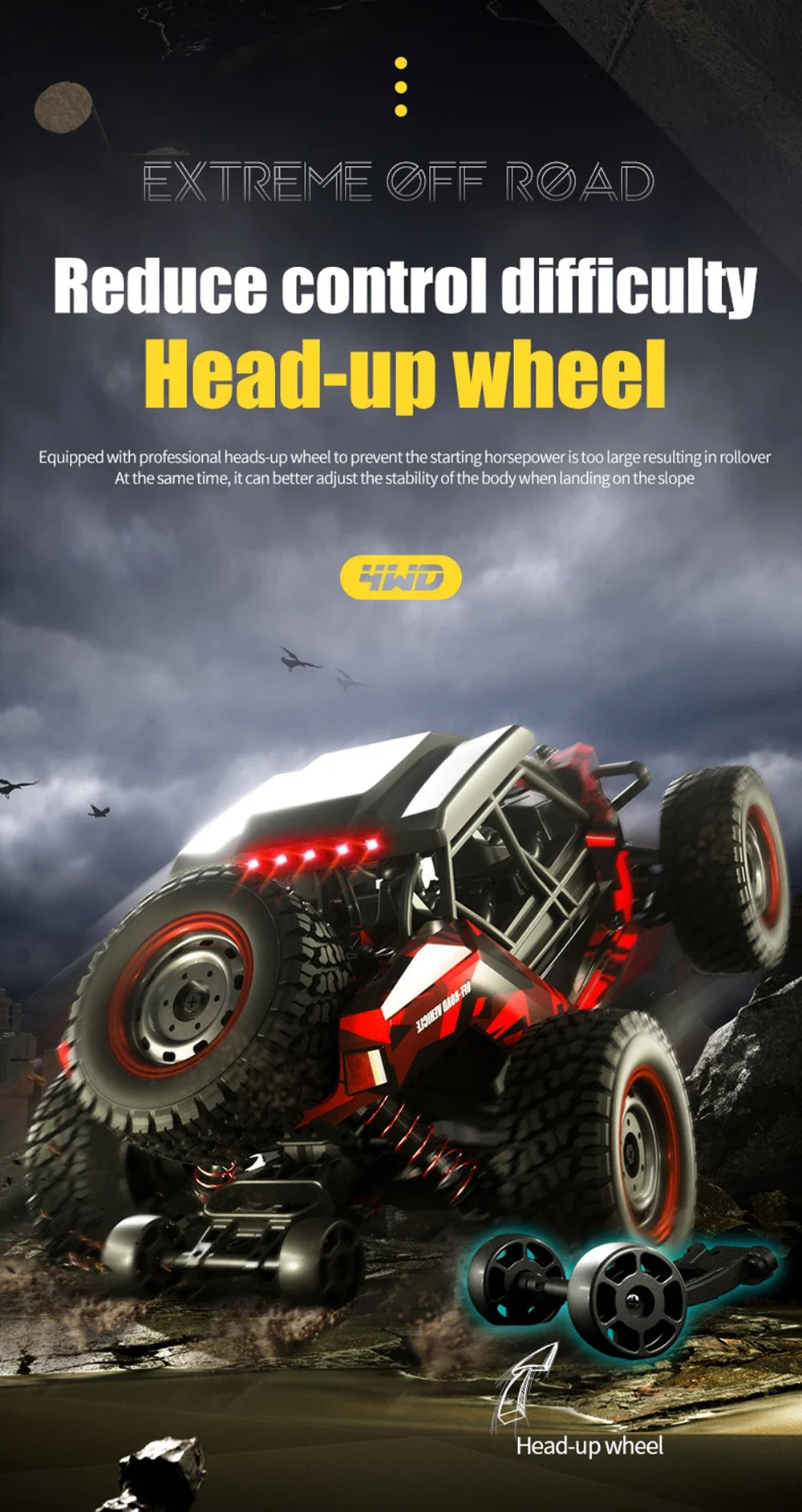 16106 1:16 50KM/H 4WD RC Car With LED Remote Control Off-road Cars High Speed Drift Monster Truck for Kids vs Wltoys 144001 Toys
