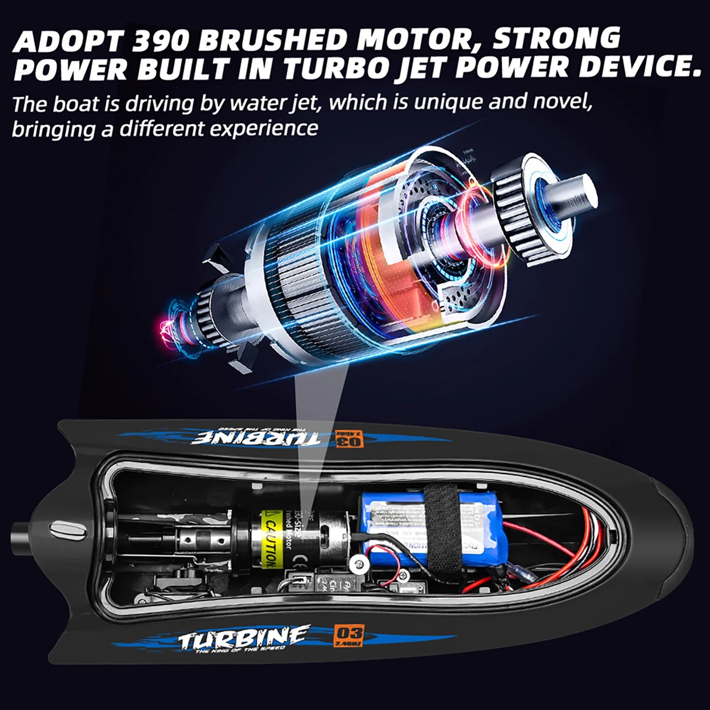 Waterproof RC Speed Boat Flytec V009 30km/h 2.4G 150m Remote Turbine Jet Drive Anti-Collision Electric Watercraft for Kids Adult