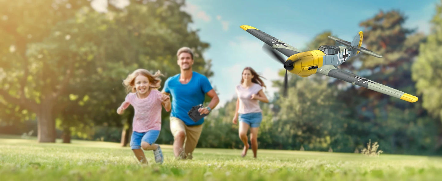 VOLANTEXRC RC Plane, 4 Channel Remote Control Airplane BF109 Fighter RTF with Aileron, Gyro, Aerobatics & 3 Modes Easy to Fly