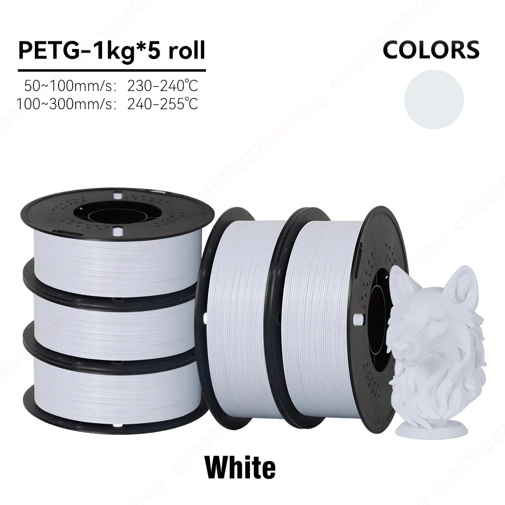KINGROON PETG/HS-PETG 3D Filament 1KG/Roll 1.75mm ±0.03mm 3d printing wire materials black, white, gray Vacuum Packing Fast Ship