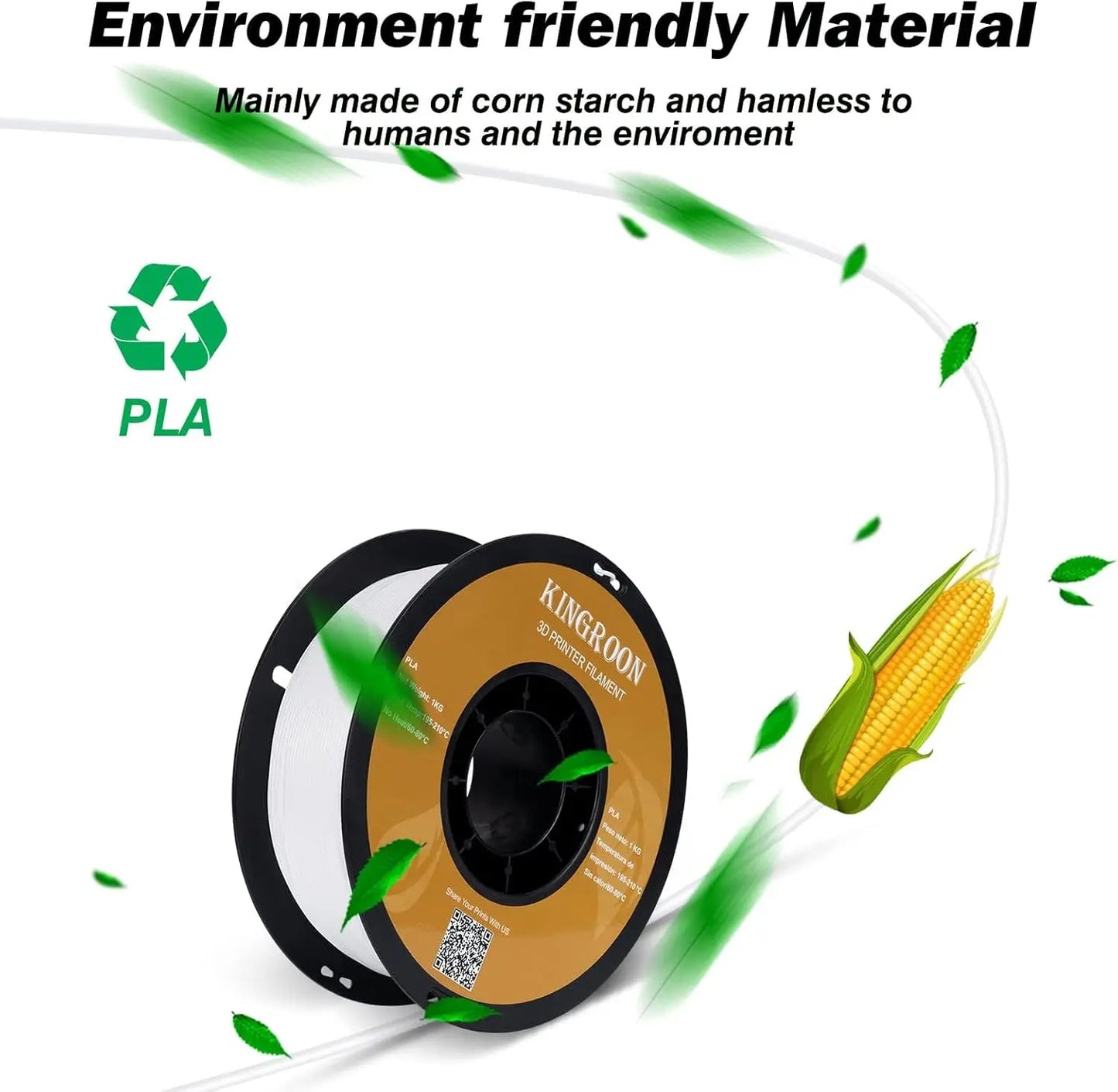PLA+ 3D Printer Filament, 16 Rolls, High Accuracy +/-0.03mm, 1.75mm, Multi-Color Set