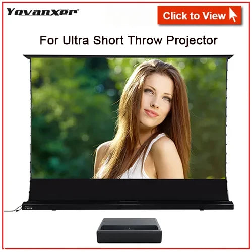 150 Inch Max Electric ALR CLR Rollable Floor Rising Long Throw Projector Screen Grey Crystal Ambient Light Rejecting HD 3D 8K
