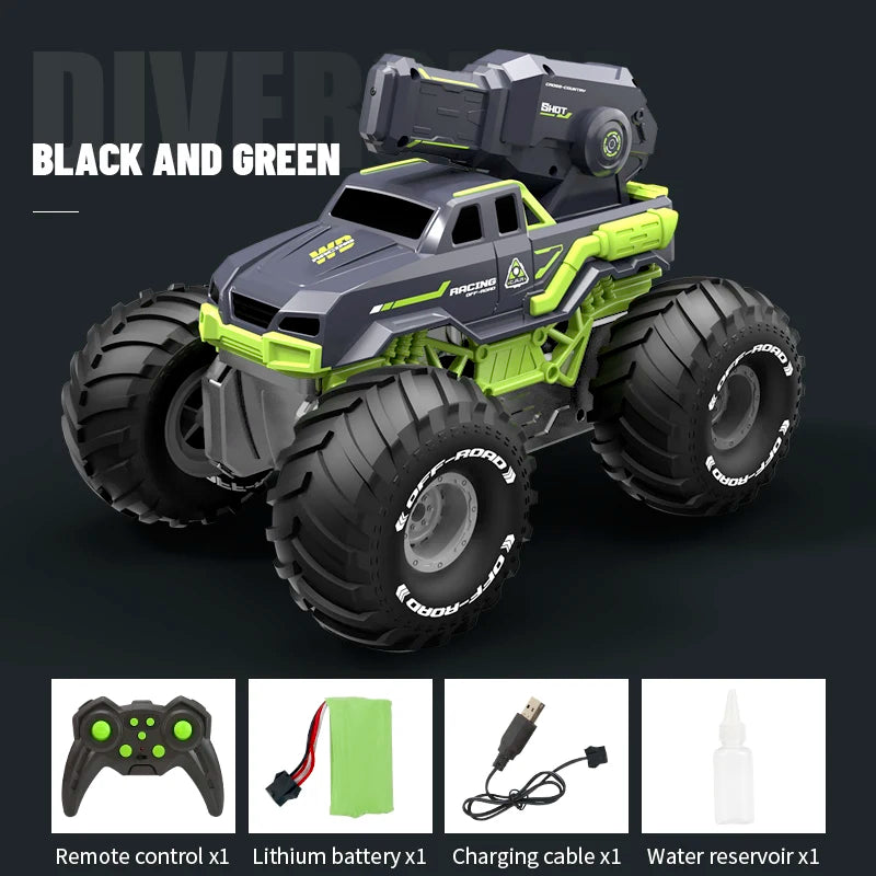 DWI DOWELLIN 2.4G water shooting remote control amphibious vehicle remote control waterproof stunt car toy children's gift