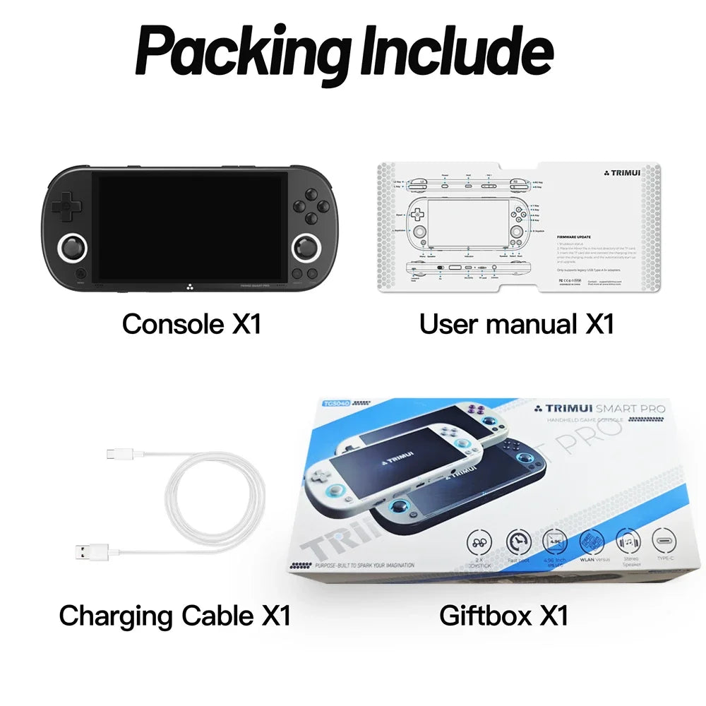 TRIMUI SMART PRO Open Source Linux Retro Handheld Game Console Emulator 4.96" 1280x720 IPS Mood RGB 5000mAh Type-C Gift