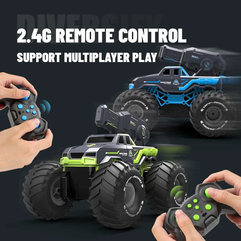 DWI DOWELLIN 2.4G water shooting remote control amphibious vehicle remote control waterproof stunt car toy children's gift