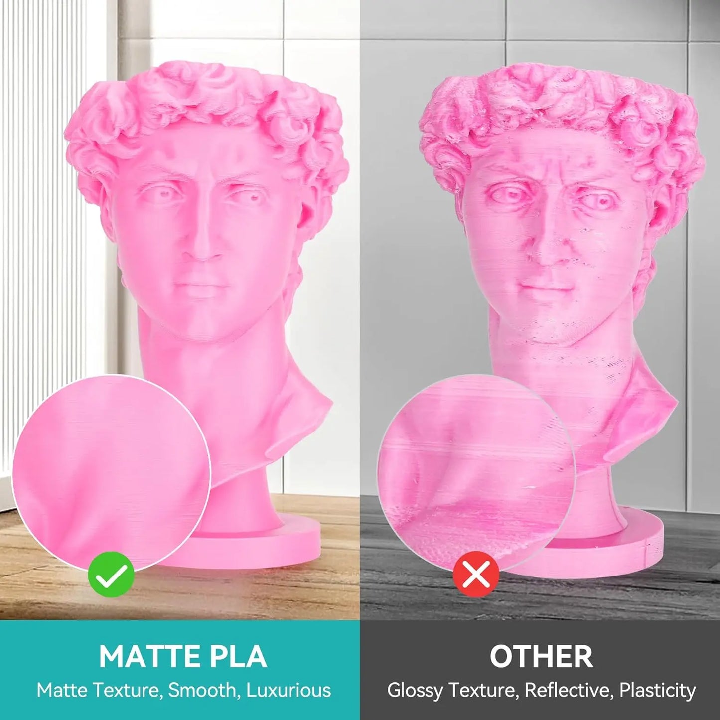 SUNLU Matte PLA 3D Filament 1.75mm Neatly Wound Easy to Use Colorful PLA Matte Surface for Most FDM Printer 3D Printing Material