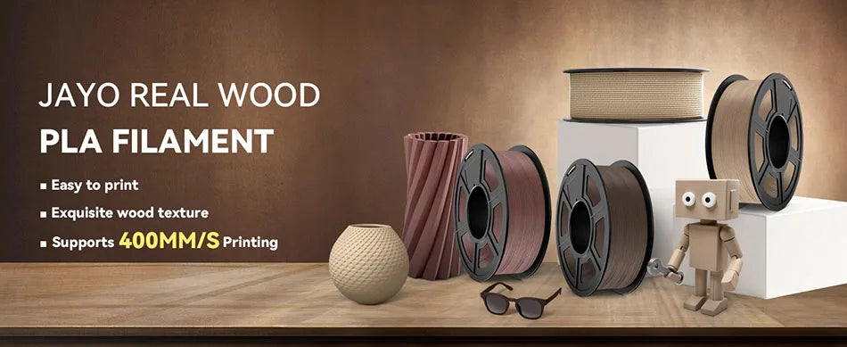 JAYO Wood PLA Filament 1.75mm 5Rolls Real Wood Fiber 3D Filament For FDM 3D Printers 15% Wood Fibers 3D printing Materials