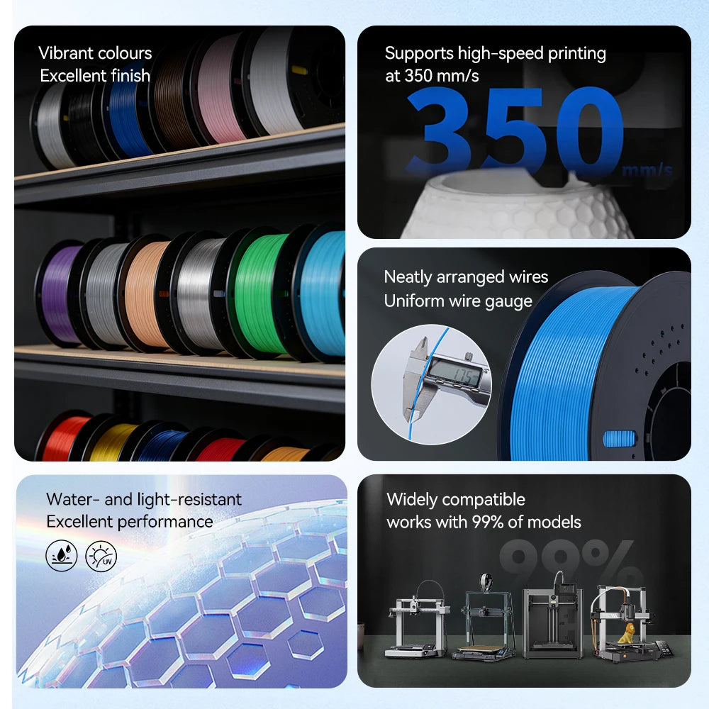 KINGROON 10KG PLA Filament PETG 3d Filament 1.75mm For 3D Printer Filament Bundle Mixed colors FDM Printing Material Fast Ship