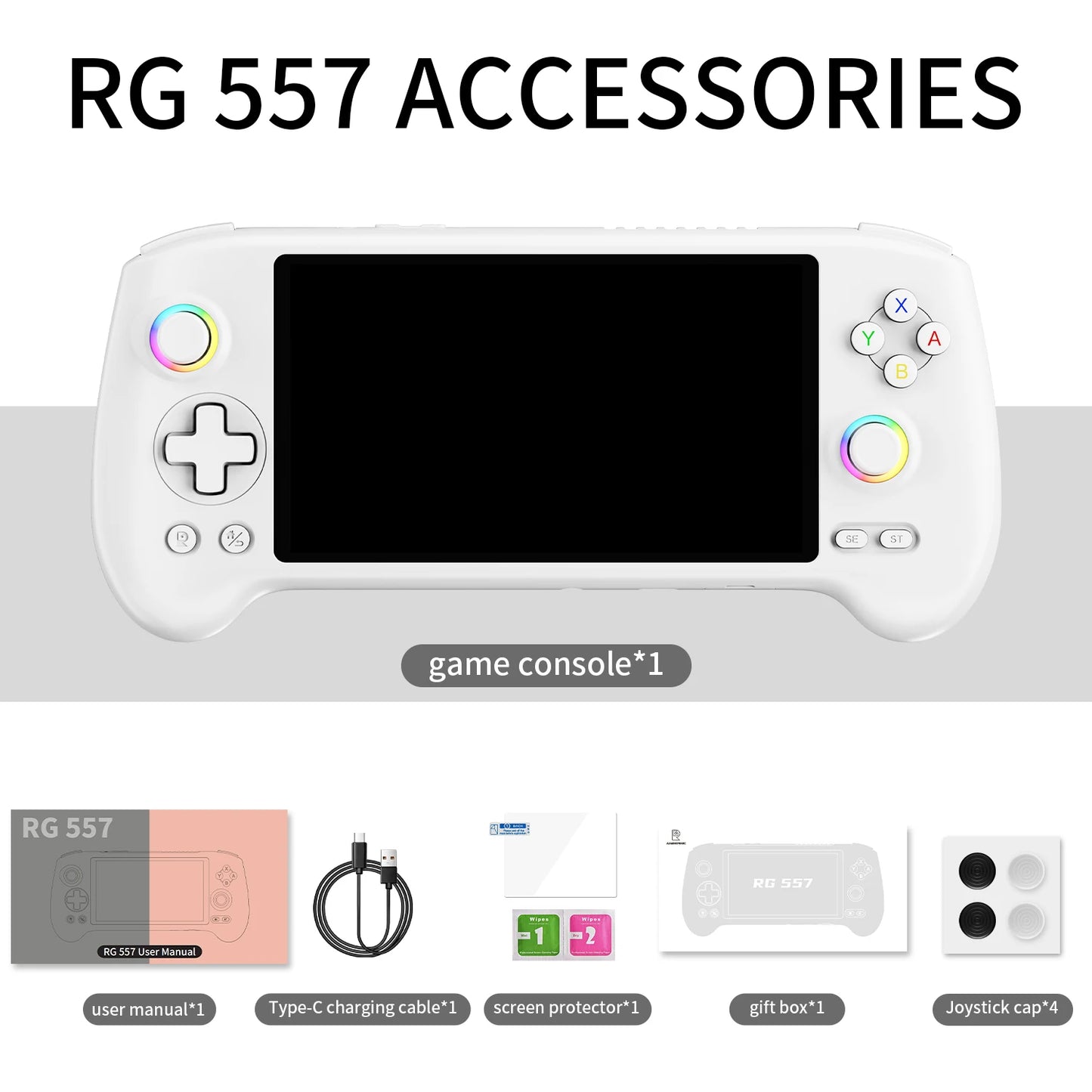 Anbernic RG557 Handheld Game Console 5.48" AMOLED Screen Dimensity 8300 Android 14 5500mAh Hall Triggers FOTA WIFI 1080p DP Out